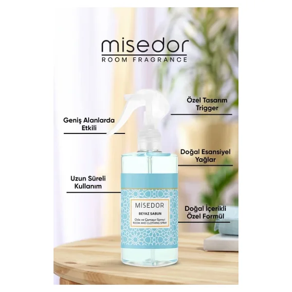 Misedor Beyaz Sabun 330 ml Oda ve Çamaşır Parfümü - Görsel 8
