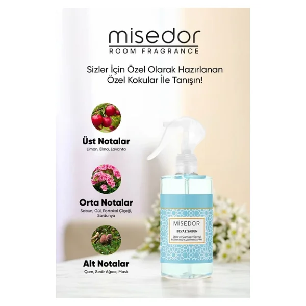Misedor Beyaz Sabun 330 ml Oda ve Çamaşır Parfümü - Görsel 7