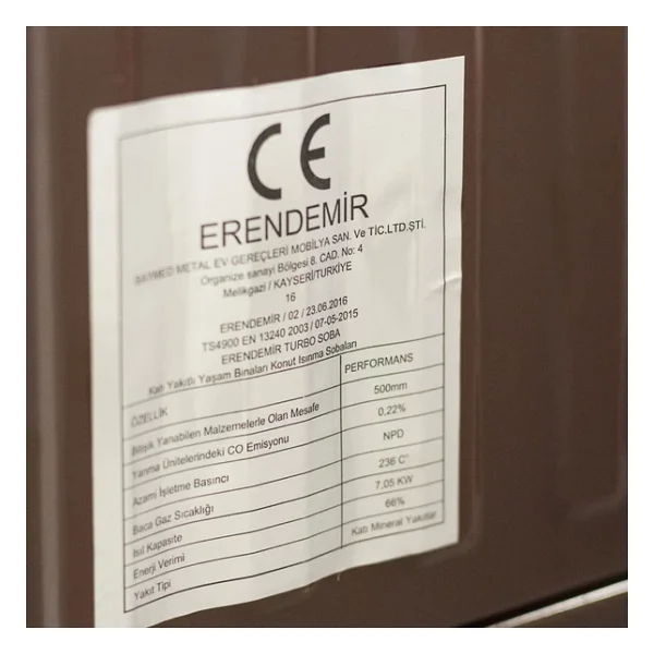 Erendemir EK104F-T-P Majolik Şömine Kuzine Soba - Görsel 5
