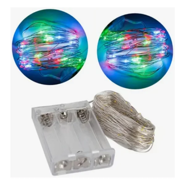 Petinka Led Peri Renkli Işık Pilli 5Metre RGB Led Dekoratif Aydınlatma - Görsel 4