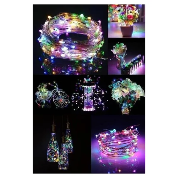 Petinka Led Peri Renkli Işık Pilli 5Metre RGB Led Dekoratif Aydınlatma - Görsel 10