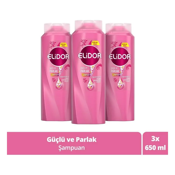 Elidor Superblend Güçlü ve Parlak 650 ml 3 Adet Şampuan - Görsel 8
