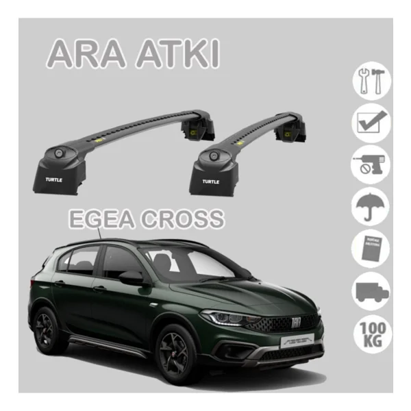 Turtle Fiat Egea Cross Air 2 Ara Atkı Tavan Taşıma Sistemleri - Görsel 5