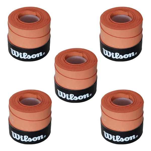 Wilson Turuncu Comfort Bowl O'grips 5 Adet Grip, Tenis Raketi Gribi Kiremit Renkli Tenis Gribi - Görsel 2