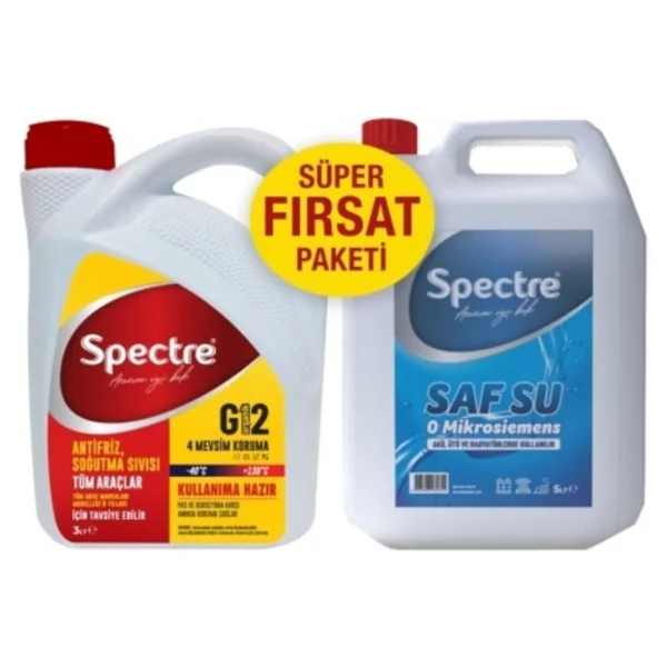 Spectre Kırmızı Antifriz 3 Litre Distile Saf Su 5 Litre - Görsel 8