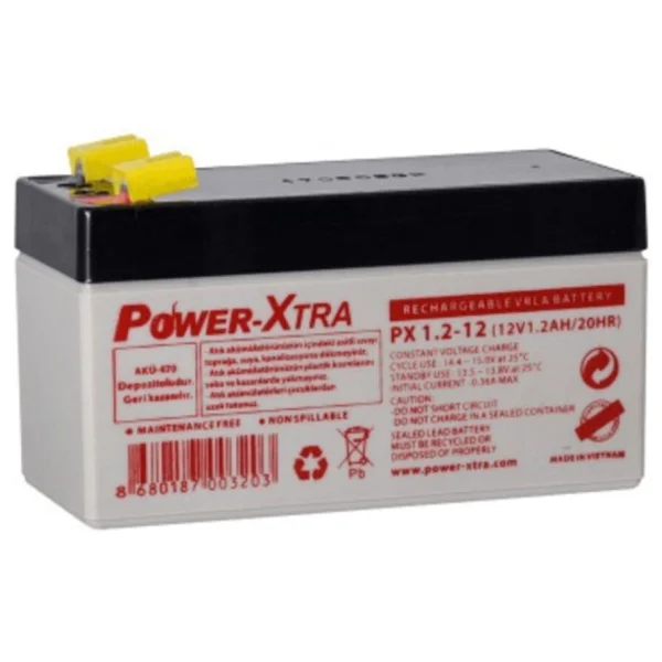 Power-Xtra 12V 1.2 Ah Bakımsız Kuru Akü - Görsel 4
