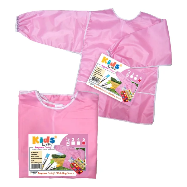 Kids Like 5 Beden ( 12 15 Yaş ) Xxl Pembe Boya Önlüğü Su Ve Boya Tutmaz Kaliteli Ürün - Görsel 2
