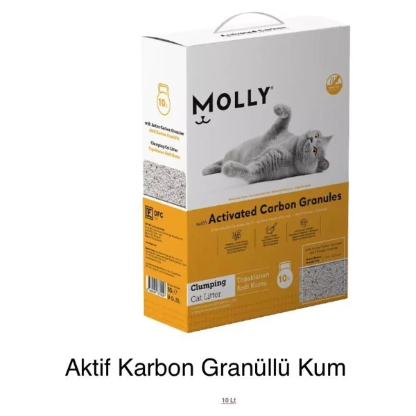 Molly Aktif Karbon Granüllü Topaklanan 10 lt Kedi Kumu - Görsel 5