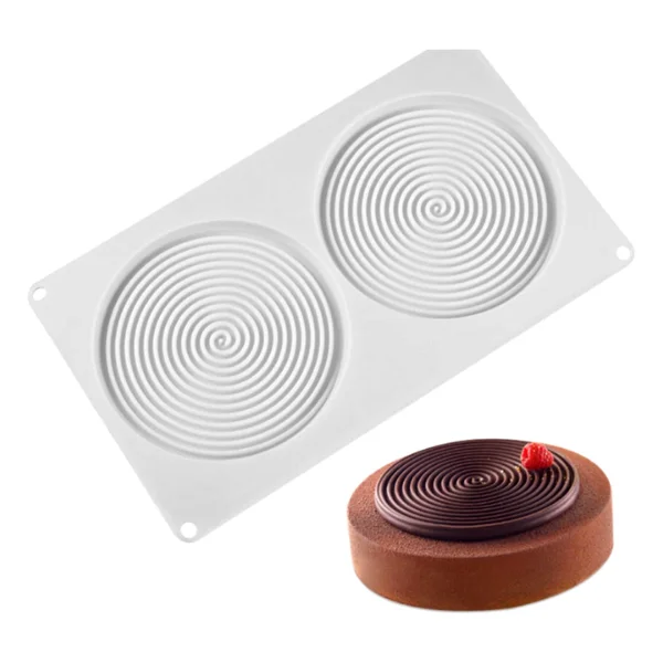 Pastry Planet Profesyonel 2 Li Spiral Silikon Pasta Kek Çikolata Kalıbı - Görsel 4