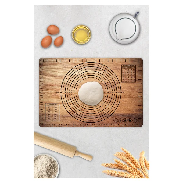 Decorita Ahşap Görünümlü Cam Hamur Açma Matı 40cm X 60cm - Görsel 4
