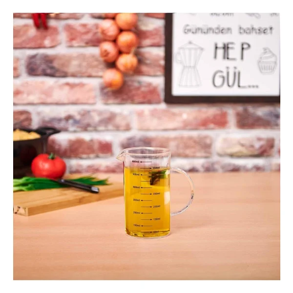 Paçi Borosilikat Cam Ölçü Kabı - 600 Ml - Görsel 4