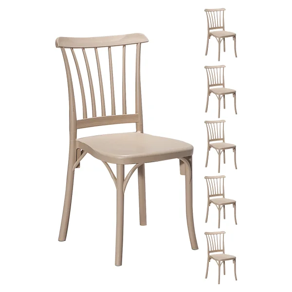 SANDALİE 6 Adet Violet Cappucino Sandalye / Balkon-bahçe-mutfak - Görsel 3
