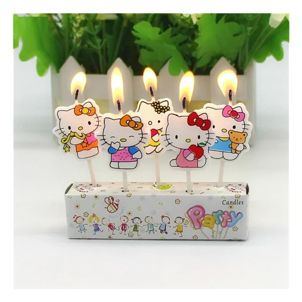 Kuzey Hello Kıtty Bırthday Candle Vıp Kalite Hello Kıtty Pasta Mumu 5 Adet Hello Kıtty Doğum Günü Mumu - Görsel 2
