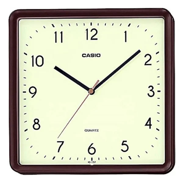 Casio IQ-152-5DF Kahverengi Kare 24,5CM Duvar Saati - Görsel 4