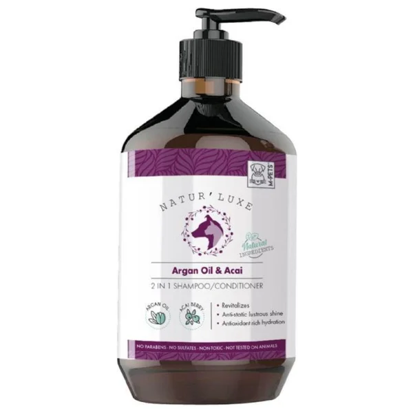M-Pets Naturluxe Argan Yağı ve Açai Özlü Köpek Şampuanı 500 Ml - Görsel 3