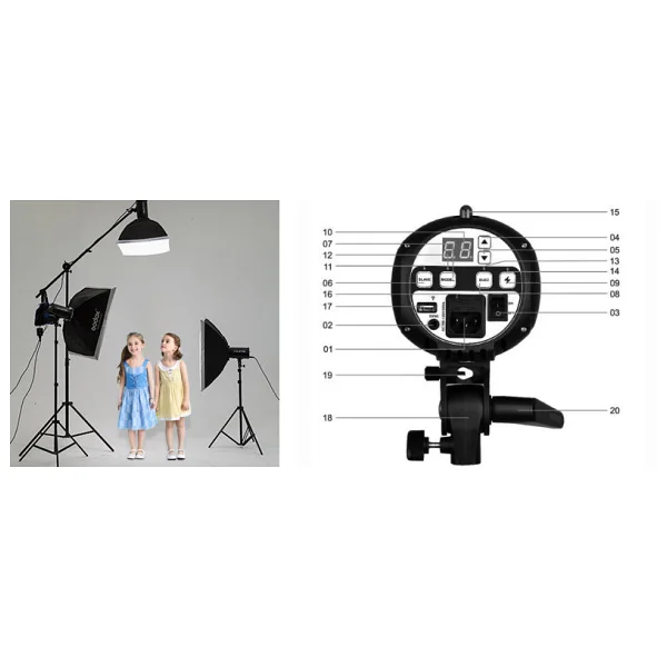 Godox E250 III 3'lü Stüdyo Paraflaş Softbox Kit - Görsel 4