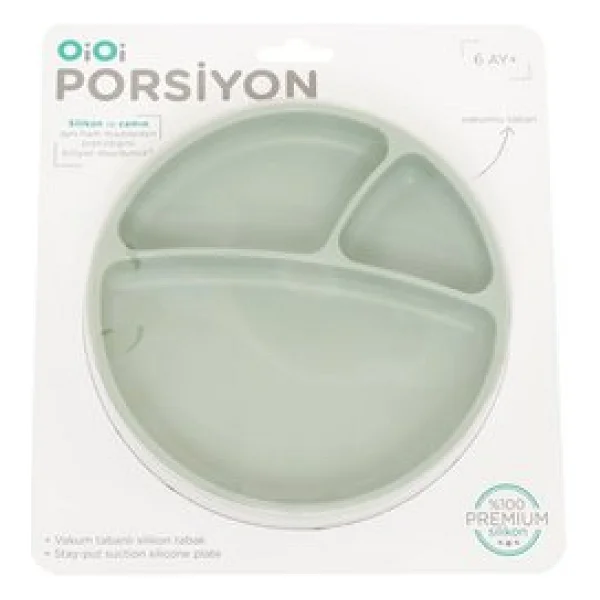 OİOİ Vakum Tabanlı Porsiyon Mama Tabağı Nehir Yeşili - Görsel 4