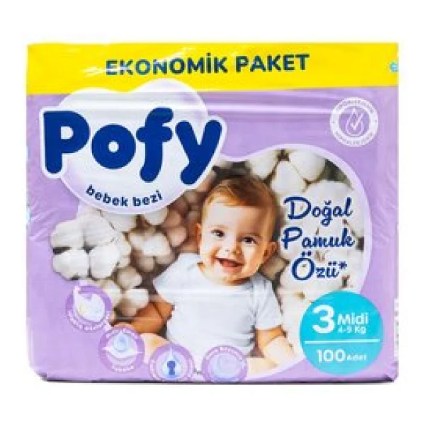 Pofy 3 Numara Midi 100'lü Bebek Bezi - Görsel 6