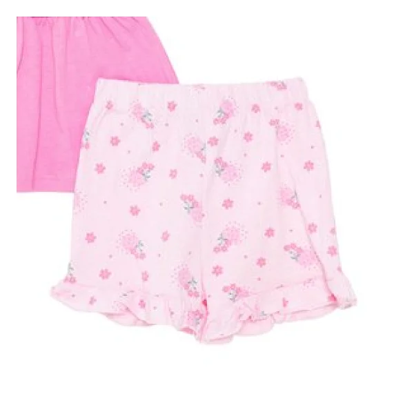 HelloBaby Kız Bebek Bluz-Şort Çiçek Baskılı Bisiklet Yaka Sleeveless Reçme 6-9 Ay - Görsel 4