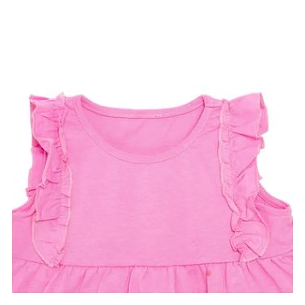 HelloBaby Kız Bebek Bluz-Şort Çiçek Baskılı Bisiklet Yaka Sleeveless Reçme 6-9 Ay - Görsel 5