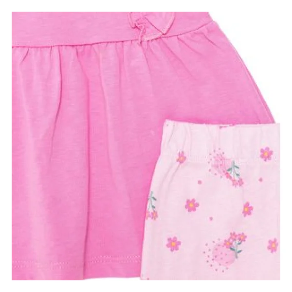 HelloBaby Kız Bebek Bluz-Şort Çiçek Baskılı Bisiklet Yaka Sleeveless Reçme 6-9 Ay - Görsel 6