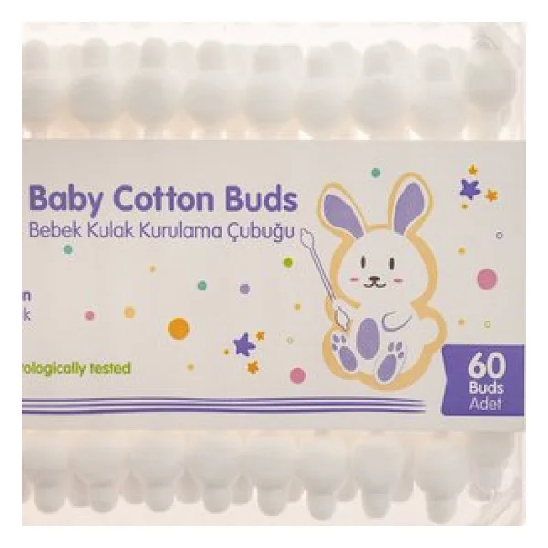 Baby&Me Bebek Kulak Kurulama Çubuğu 60 Adet - Görsel 3