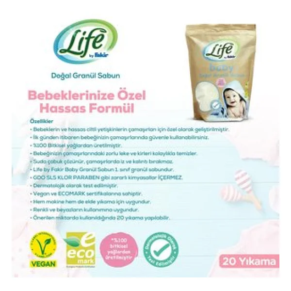 Life By Fakir Baby Doğal Granül Matik Sabun 1000 gr - Görsel 5