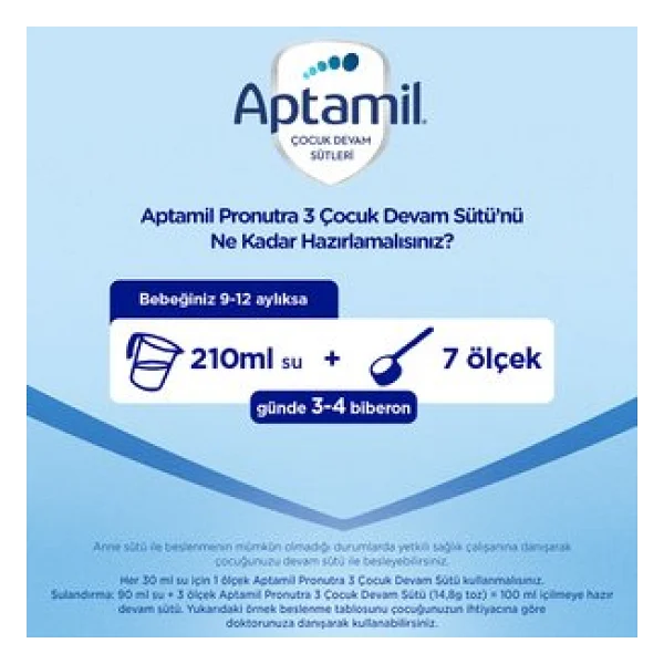 Aptamil 3 Devam Sütü 1000 gr - Görsel 9