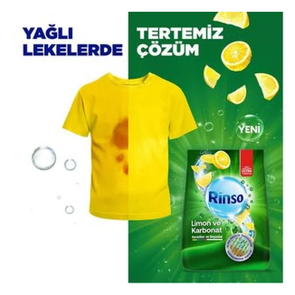 Rinso Limon ve Karbonat 8 kg Toz Deterjan - Görsel 2