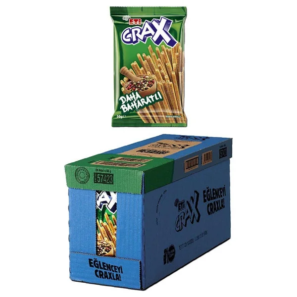 Eti Crax 50 gr 20'li Paket Baharatlı Çubuk Kraker - Görsel 5