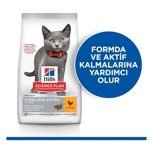 Hill's Sterilised Kitten Tavuklu Kısırlaştırılmış 1.5 kg Yavru Kedi Maması - Görsel 2