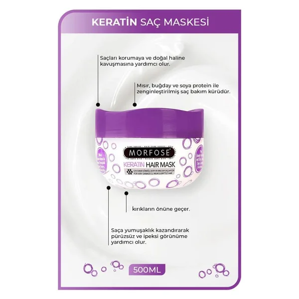 Morfose Saç Maskesi Keratin 500 ml - Görsel 2