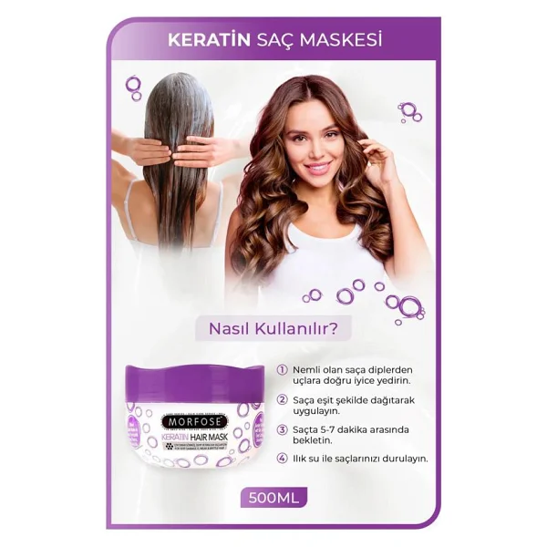 Morfose Saç Maskesi Keratin 500 ml - Görsel 3