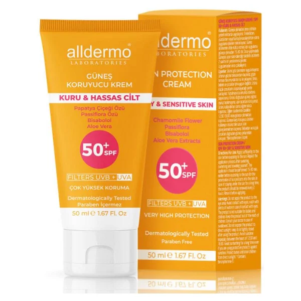 Alldermo Kuru ve Hassas Ciltler için 50 ml 50 Faktör Güneş Kremi - Görsel 2