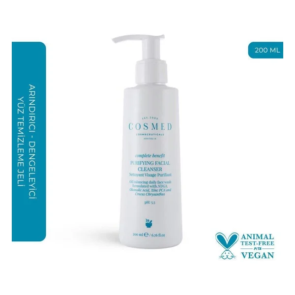 Cosmed Complete Benefit Purifying 200 ml Yüz Temizleme Jeli - Görsel 2