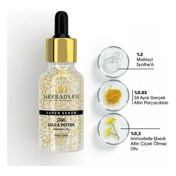 Herbaderm 24K Kırışıklık Karşıtı Serum 30 ml - Görsel 2