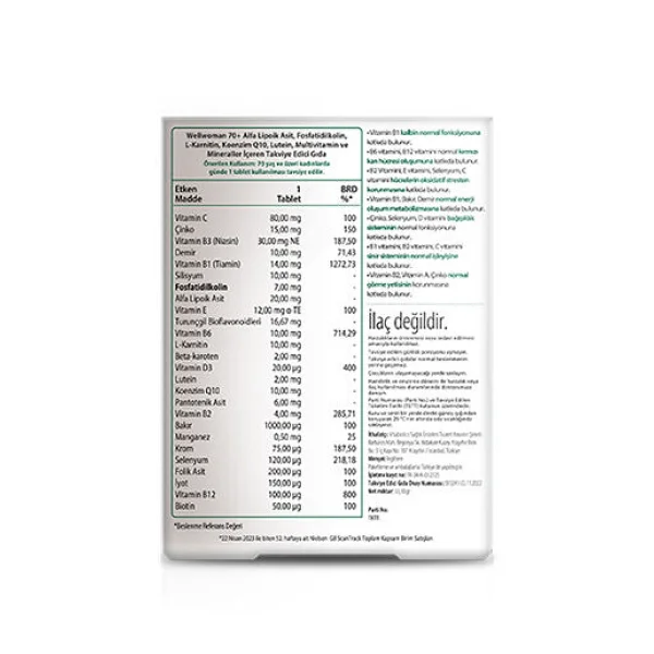 Vitabiotics Wellwoman 70+ 30 Tablet - Görsel 6