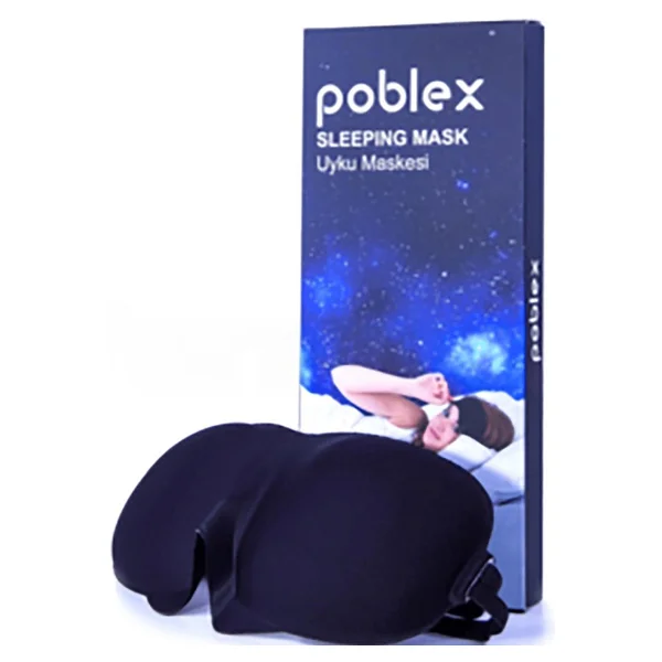 Poblex 3D Uyku Maskesi Siyah + Kulak Tıkacı - Görsel 6