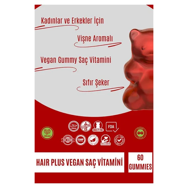 Vita Bear Hair Plus 60 Gummies - Görsel 3
