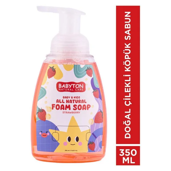 Babyton Çilekli Çocuklar için Doğal Köpük Sabun 350 ml - Görsel 2