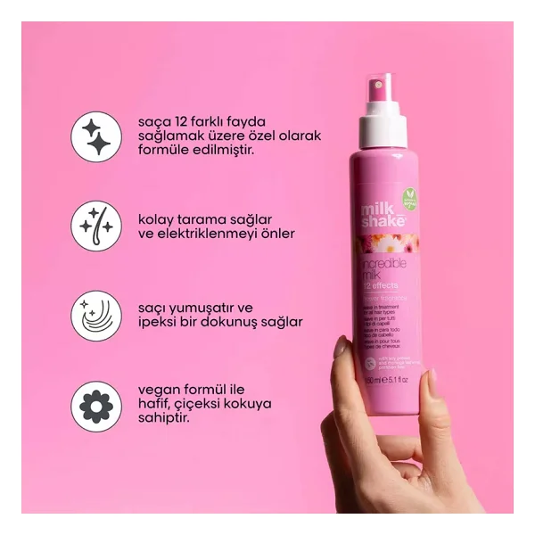 Milk Shake Incredible Milk Flower 50 ml Durulanmayan Saç Kremi - Görsel 2