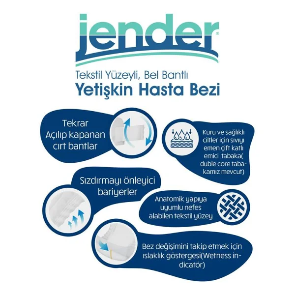 Jender Belbantlı Küçük Boy S 30'lu Hasta Bezi - Görsel 5
