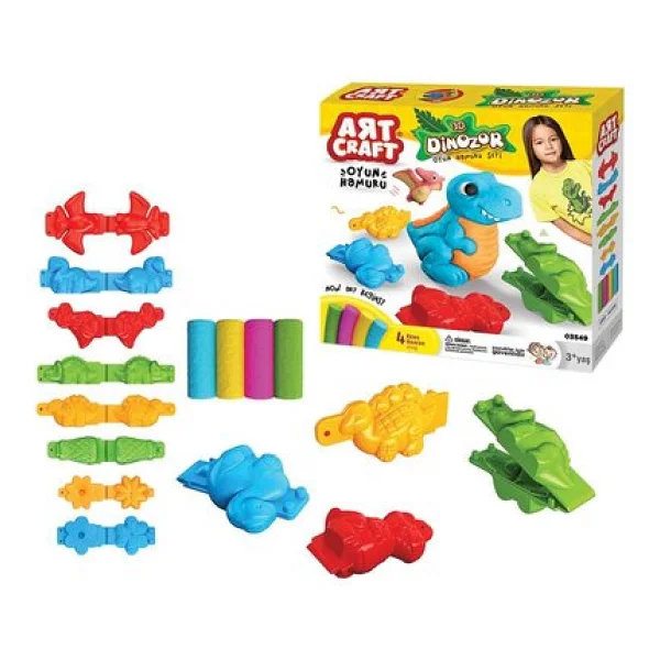 Art Craft 3D Dinozor Oyun Hamuru Seti 200 gr 03549 - Görsel 5