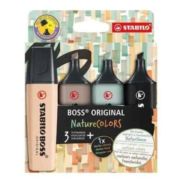 Stabilo Boss Nature Colors 51001581 4'lü Fosforlu Kalem Seti - Görsel 2