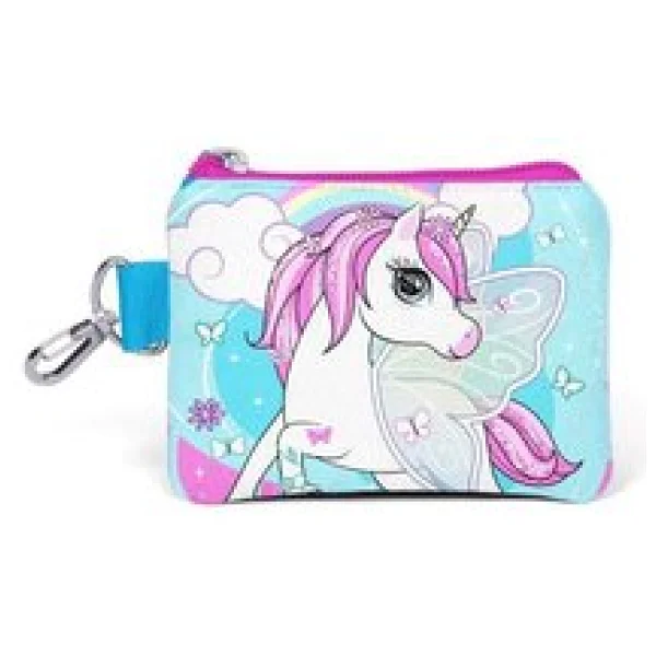 Coral High Kids Mavi Unicorn Desenli Bozuk Para Çantası 21811 - Görsel 4