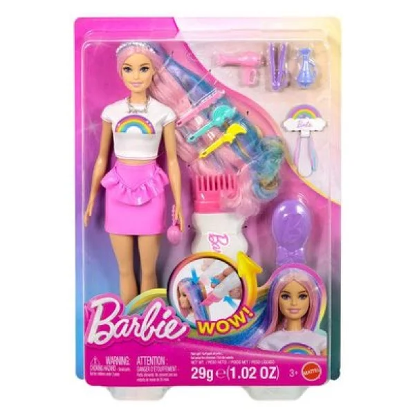 Barbie Gökkuşağı Saçlar Sarı Saç Bebeği JJP07 - Görsel 8