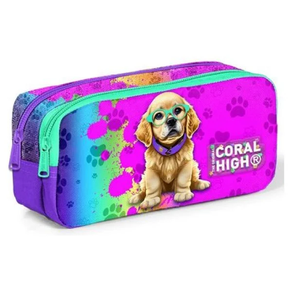 Coral High 12082 Köpek Desenli 2 Bölmeli Kalemlik - Görsel 2