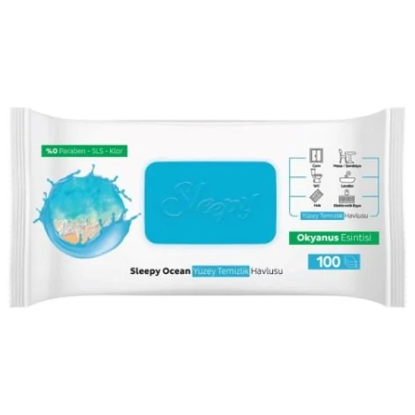 Sleepy Easy Clean Ocean Okyanus Esintisi Yüzey Temizlik Havlusu 100 Yaprak - Görsel 3