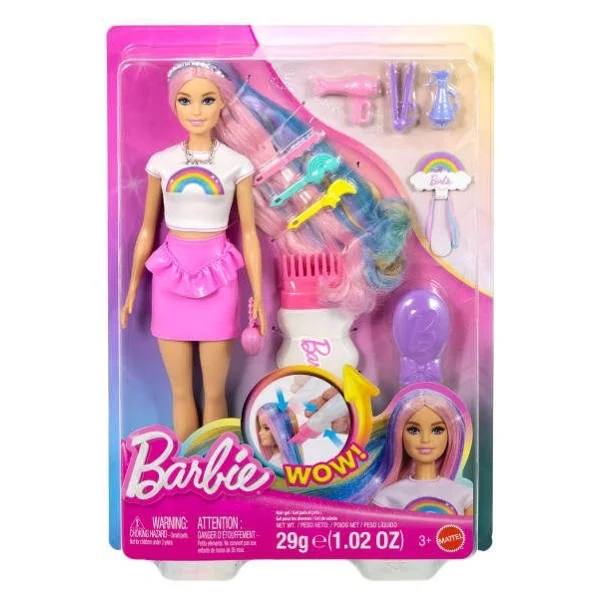 Barbie Gökkuşağı Saçlar Sarı Saç Bebeği JJP07 - Görsel 4