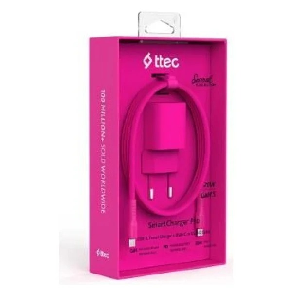 Ttec SmartCharger 2SCG20CNP 20 W Pembe Type-C Kablolu Hızlı Şarj Aleti - Görsel 3